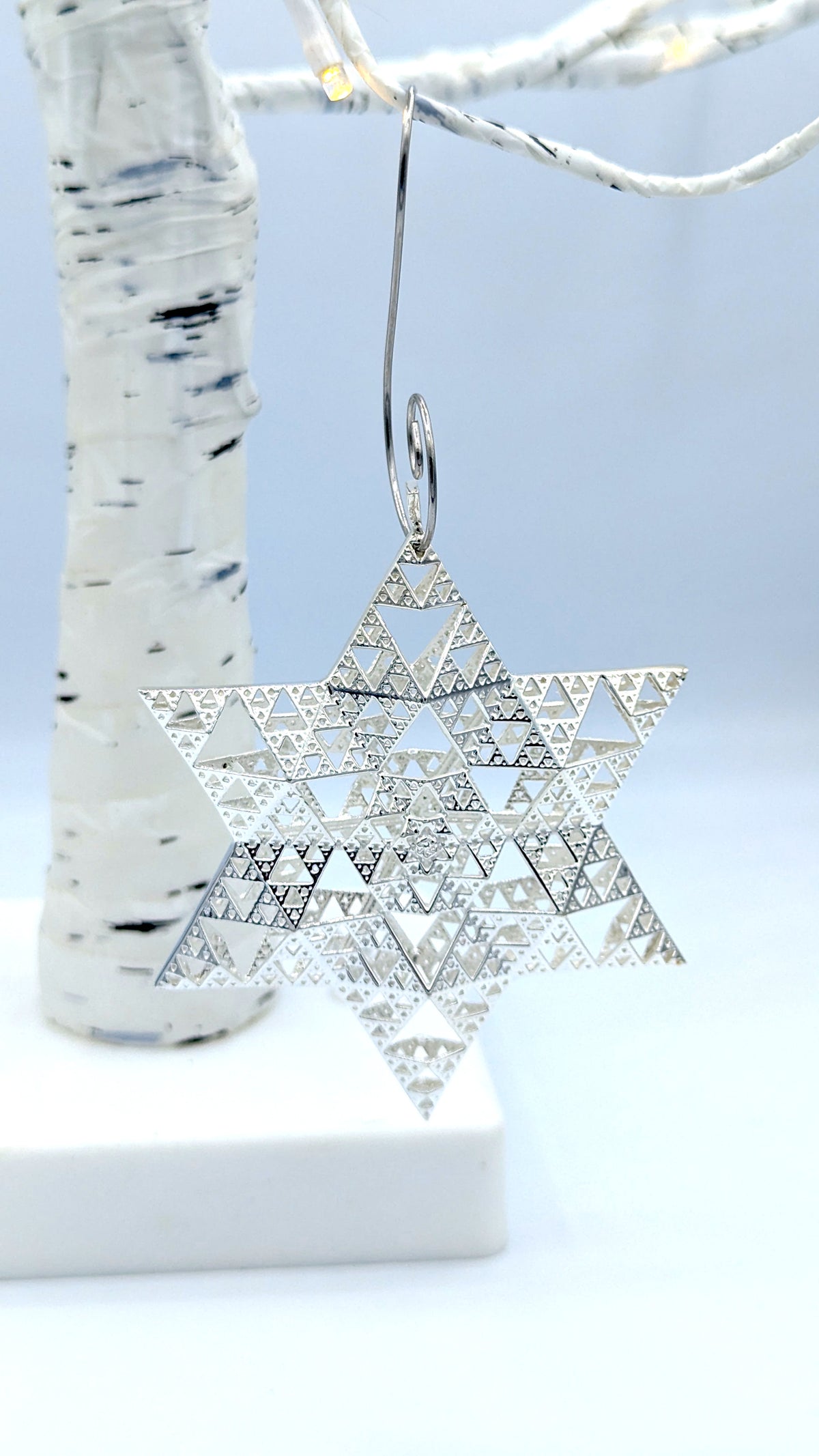 Sterling silver fractal Star of David, a Judaica gift