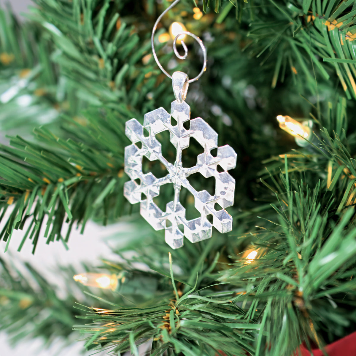 Sterling silver Snowflake Ornament No. 2, alternate view