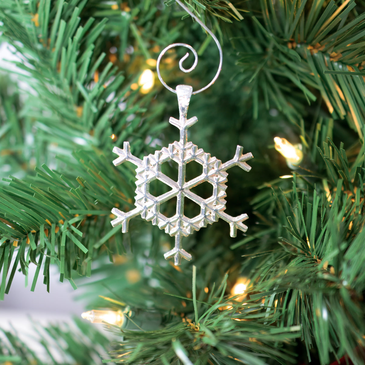 Sterling silver Snowflake Ornament No. 4, alternate view