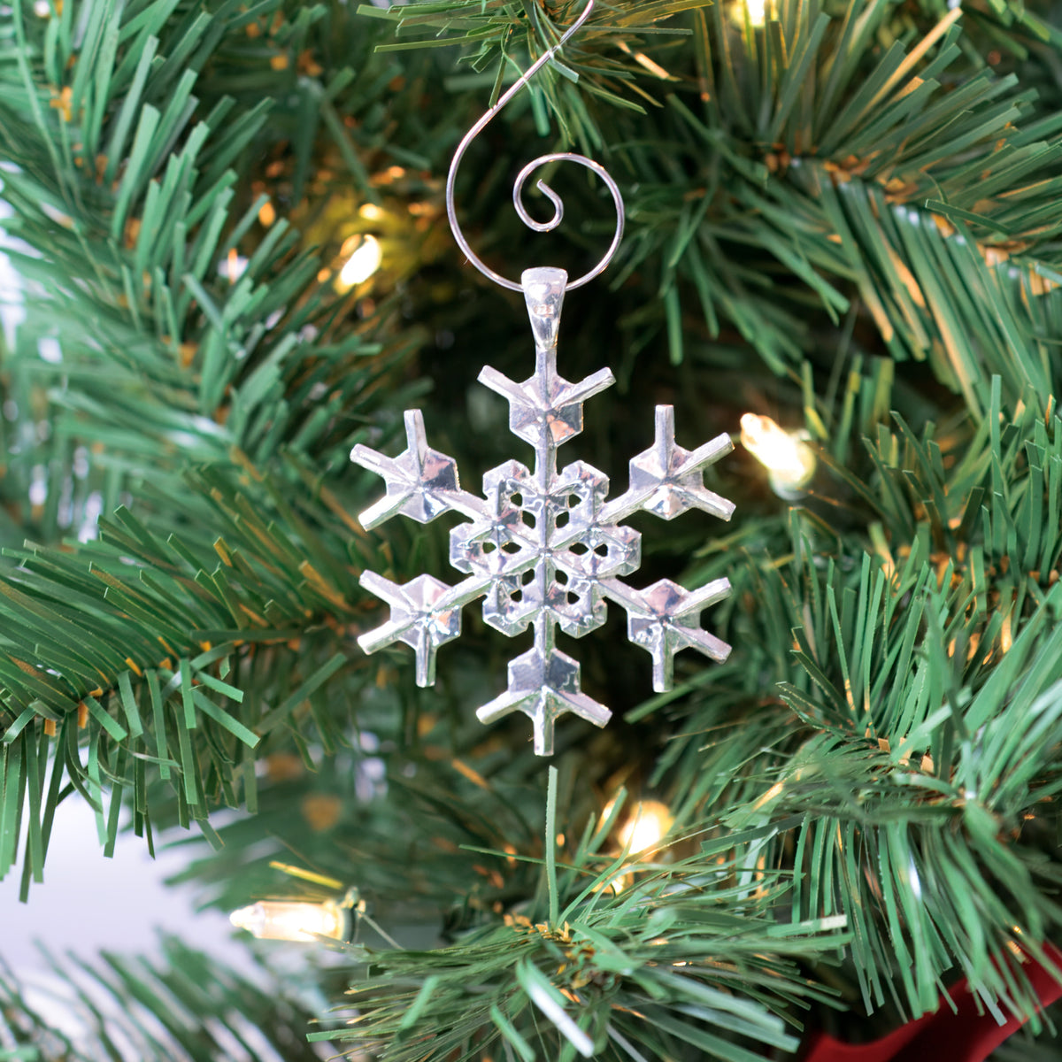 Snowflake Ornament No. 5 in sterling silver, a one-of-a-kind heirloom Christmas ornament, by Baroque++