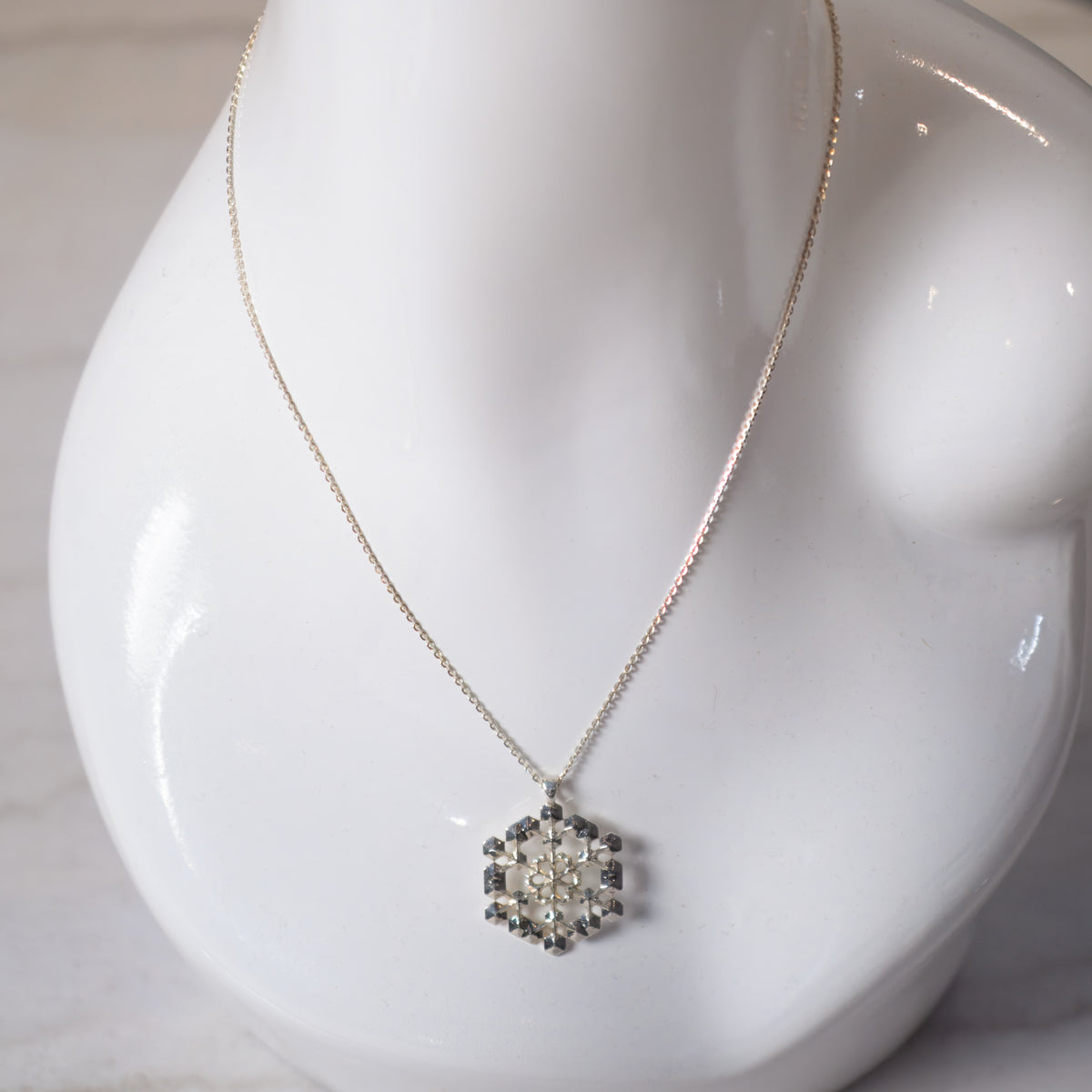 Sterling silver Snowflake Pendant No. 1, alternate view