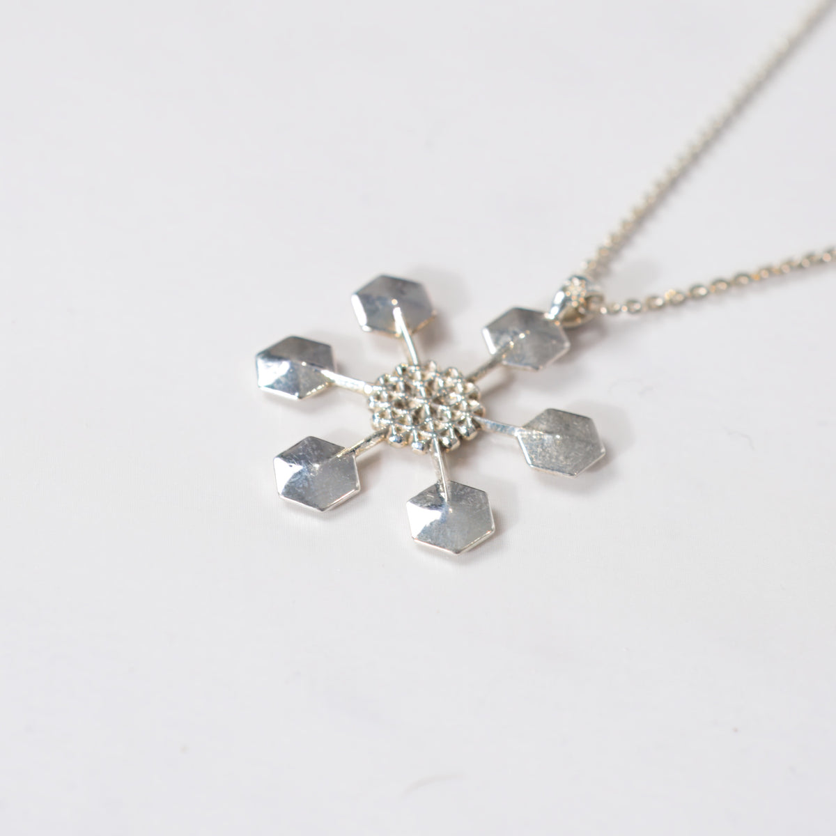 Sterling silver Snowflake Pendant No. 4, alternate view