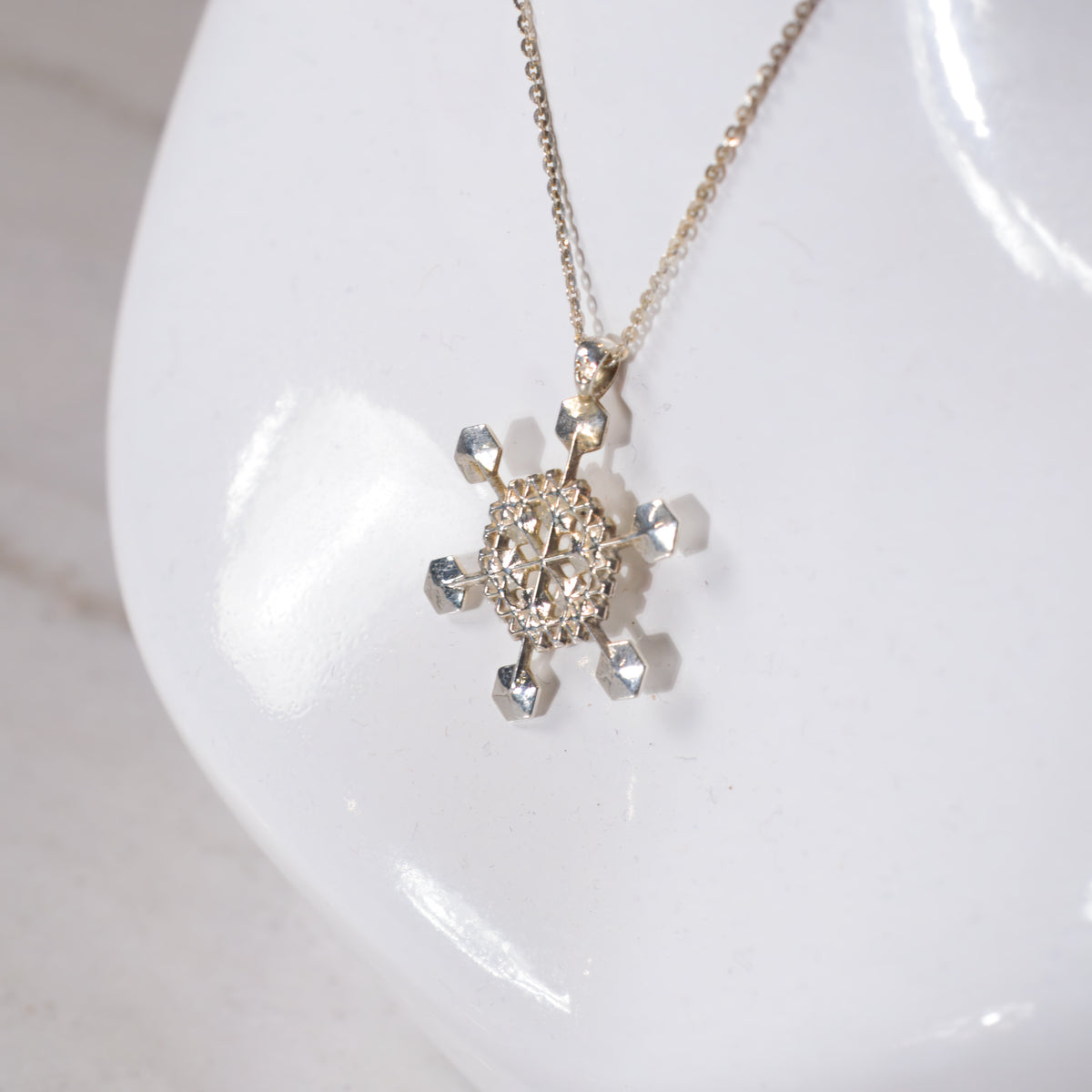 Snowflake Pendant No. 5, a winter jewelry gift