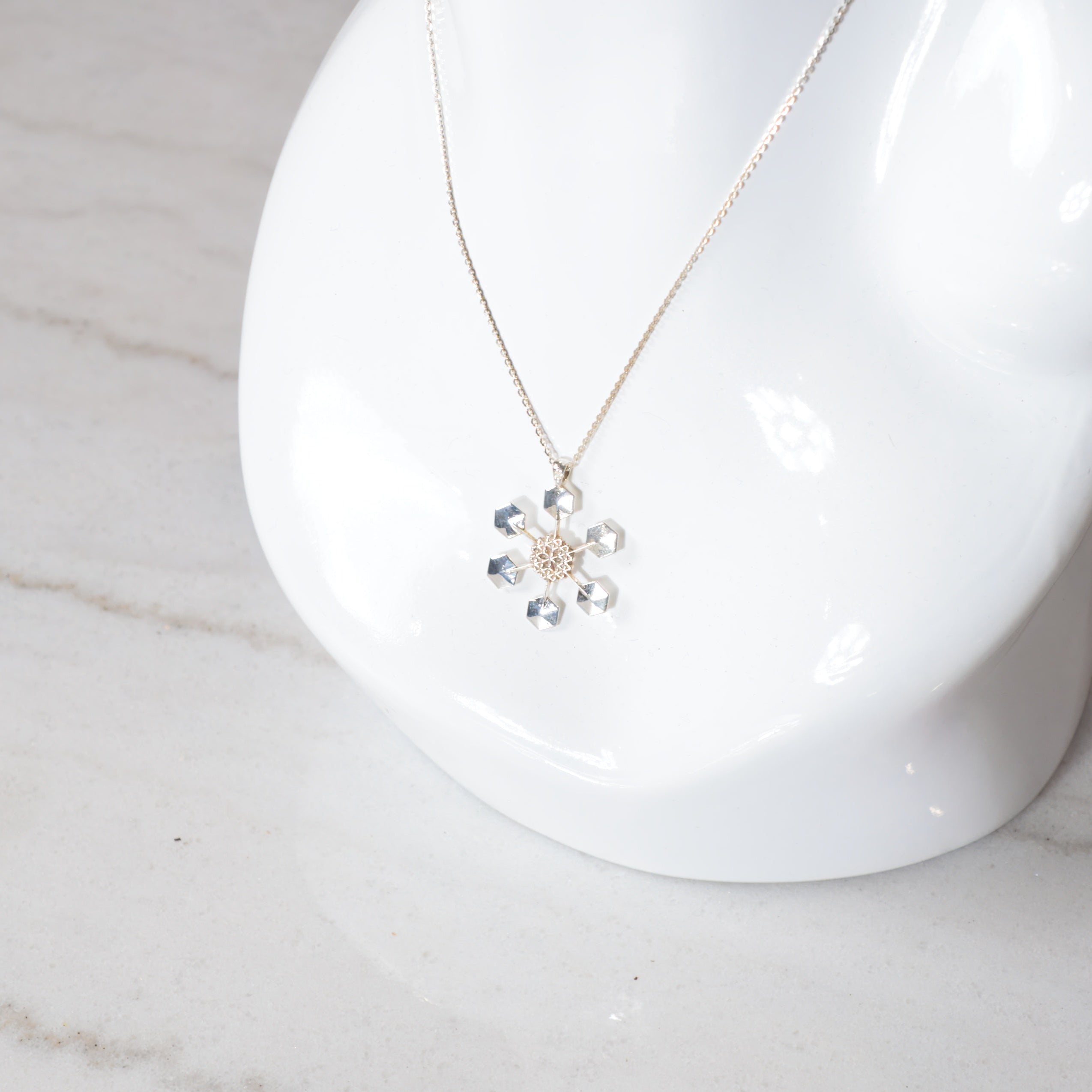 Sterling Silver Snowflake Pendant No. 4