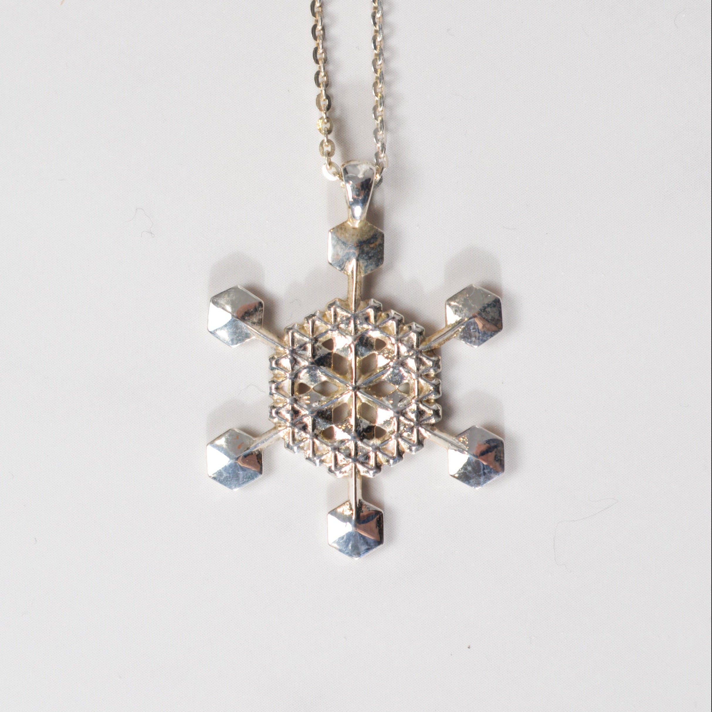 Sterling Silver Snowflake Pendant No. 5