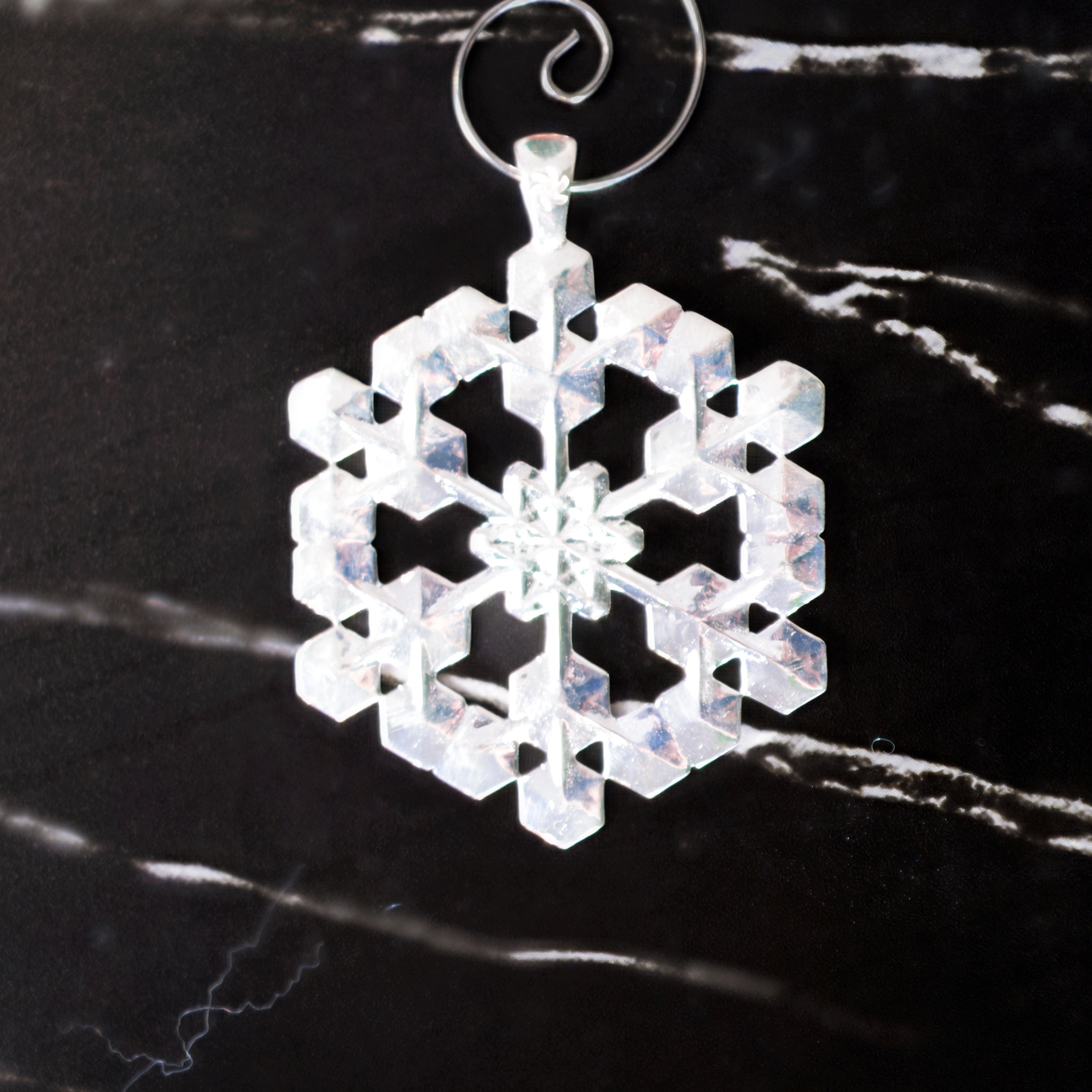 Snowflake Ornament Sterling Silver 2 in. No. 1