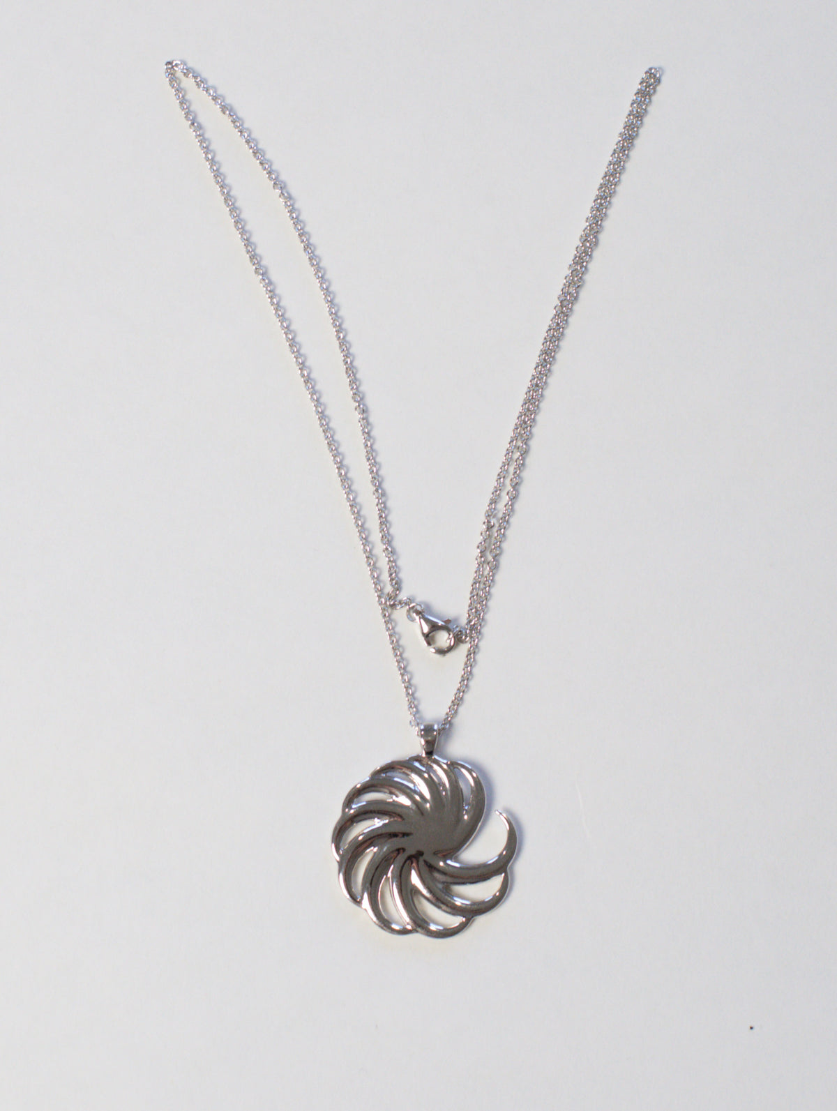 Silver Spiral pendant with chain and clasp