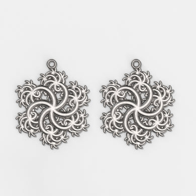 Six-Pointed Earrings Silver