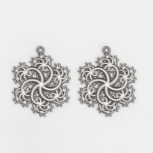Six-Pointed Earrings Silver