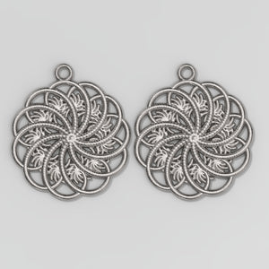 Eleven-Pointed Earrings Silver