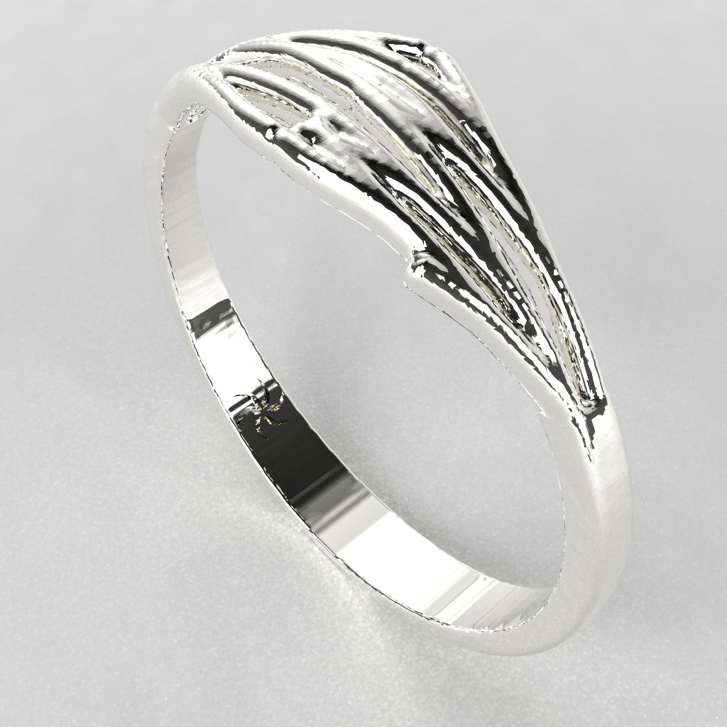 Snowdrift Ring, a smooth organic wedding band, by Baroque++