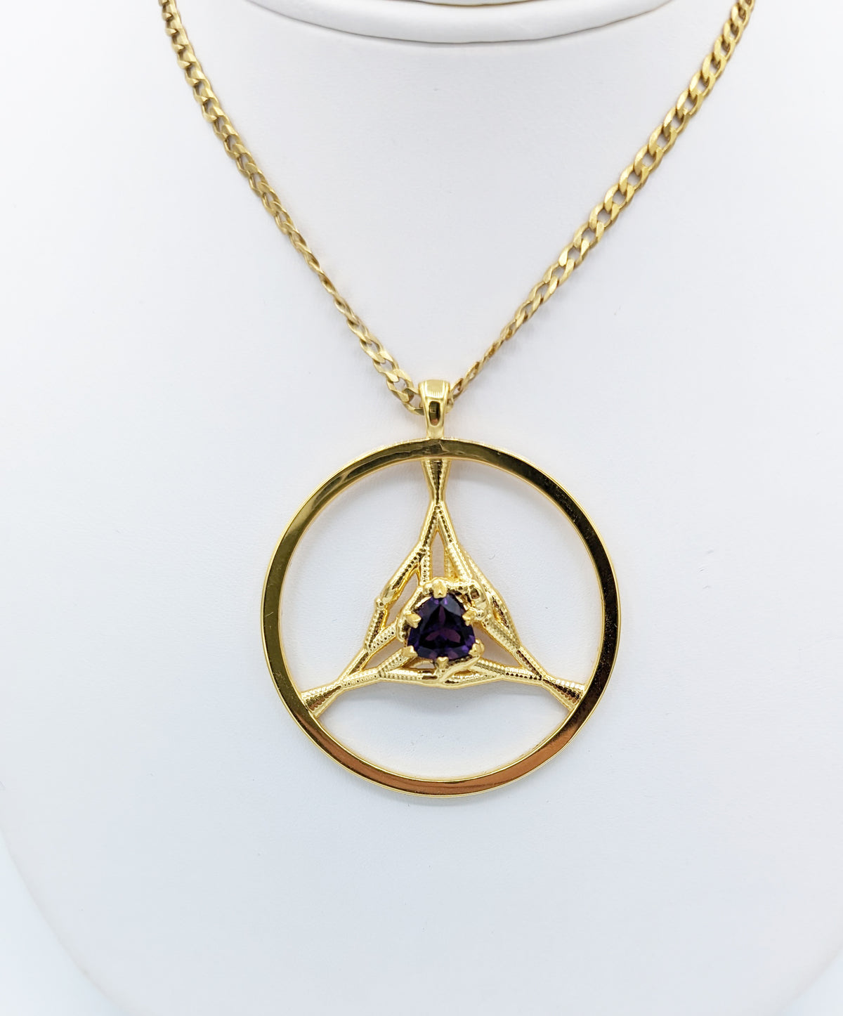Trillium pendant, an organic capillary design with amethyst