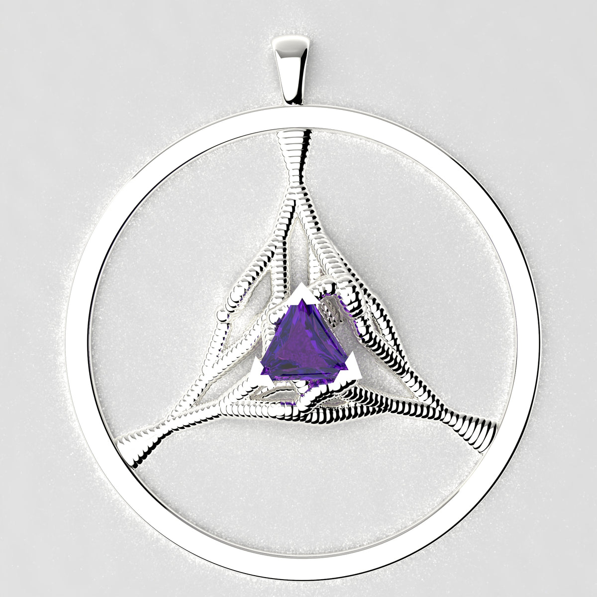 Trillium pendant with an 8mm trillion amethyst